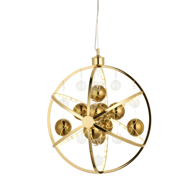 Endon Muni Gold Modern LED Ceiling Pendant-Ceiling Pendant Lights-Endon Lighting-1-Tiffany Lighting Direct