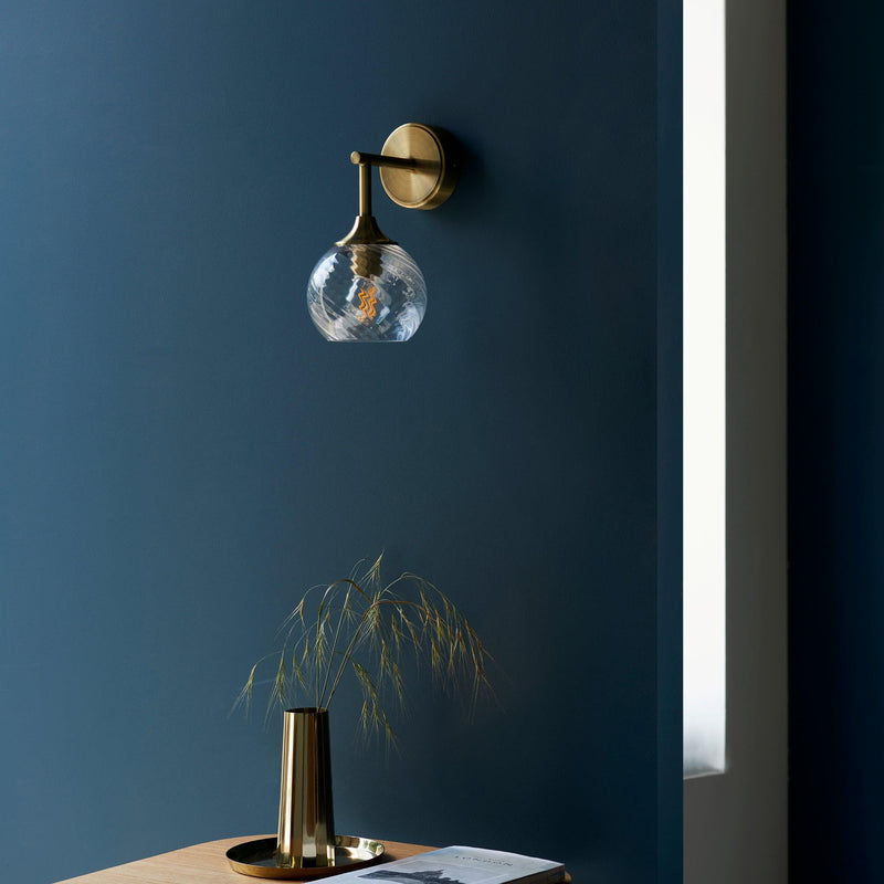 Allegra Brass Wall Light - Glass Shade