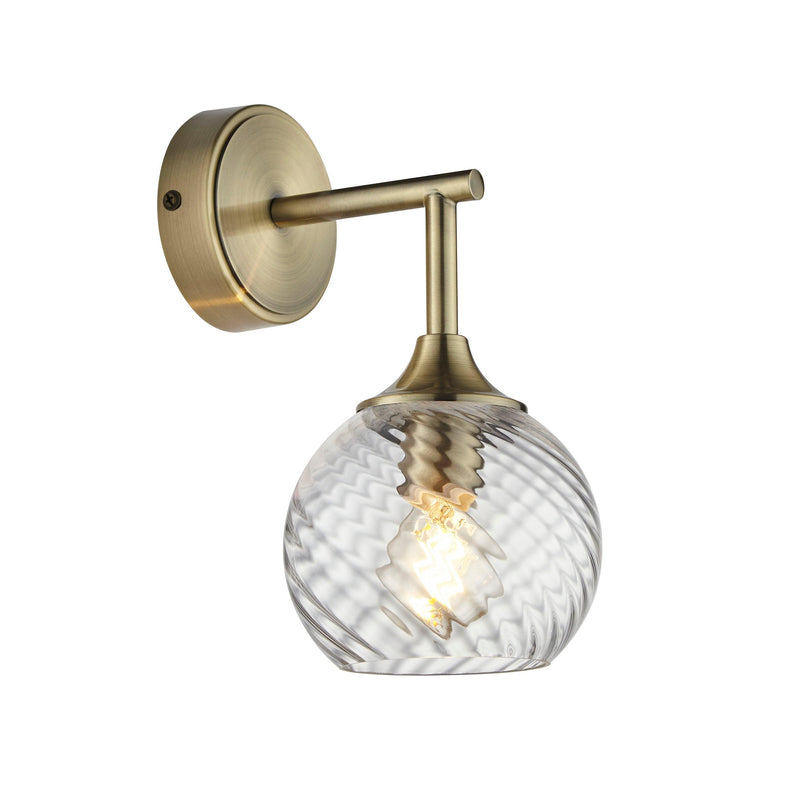 Allegra Brass Wall Light - Glass Shade