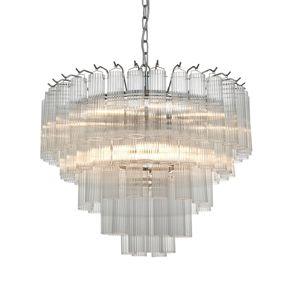 Toulouse 12 Light Tiered Glass Pendant-Ceiling Pendant Lights-Endon Lighting-1-Tiffany Lighting Direct