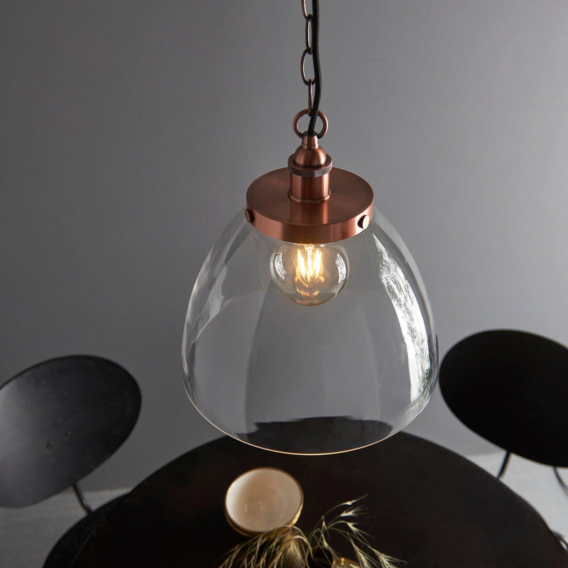 Hansen Grand Copper Pendant Ceiling Light-Ceiling Pendant Lights-Endon Lighting-6-Tiffany Lighting Direct