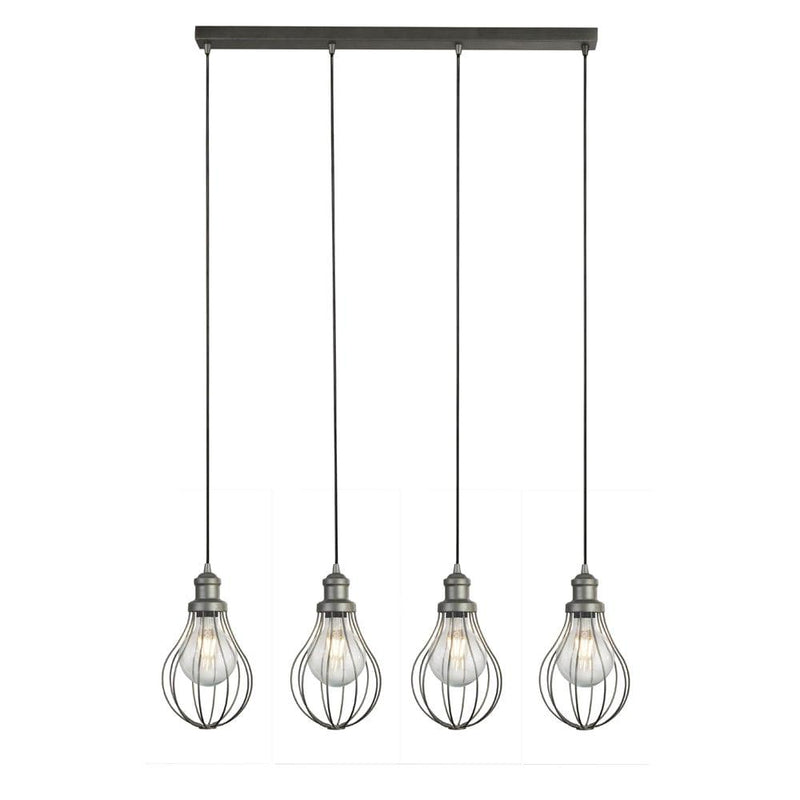 Searchlight Balloon Cage 4 Light Pewter Ceiling Pendant-Ceiling Pendant Lights-Searchlight Lighting-1-Tiffany Lighting Direct