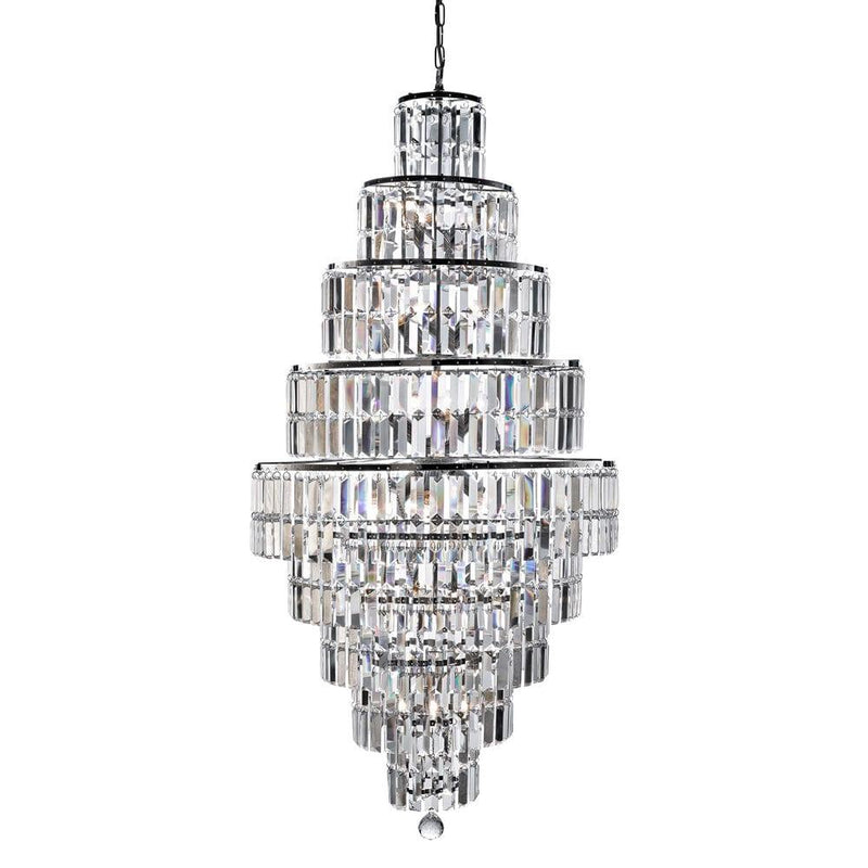 Empire 13 Light Polished Chrome & Crystal Chandelier-Searchlight Lighting-1-Tiffany Lighting Direct