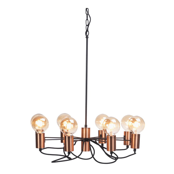 Oaks Lighting Tala 8 Light Matt Copper Chandelier-Oaks Lighting-1-Tiffany Lighting Direct