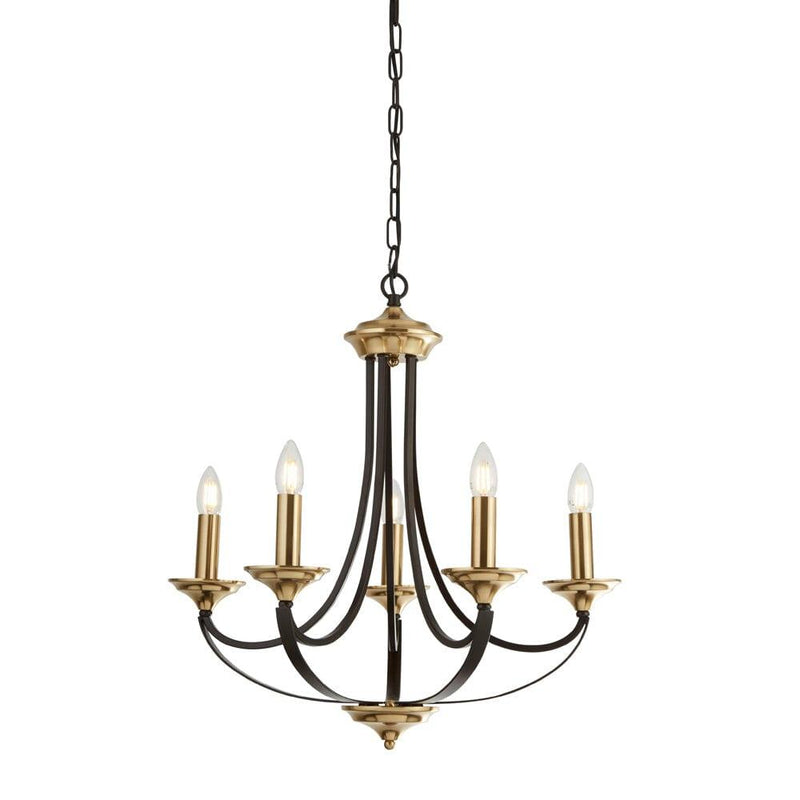 Searchlight Belfry 5 Light Bronze & Brown Ceiling Pendant-Ceiling Pendant Lights-Searchlight Lighting-1-Tiffany Lighting Direct