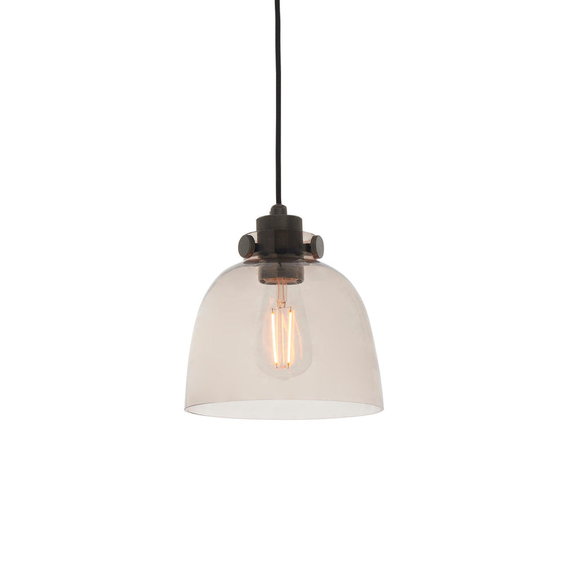 Reading Black Chrome Pendant - Tinted Glass Shade-Ceiling Pendant Lights-Living Lights-1-Tiffany Lighting Direct