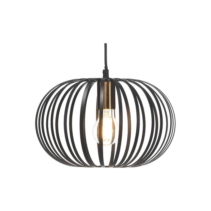 Oaks Lighting Salta Black Ceiling Pendant With Brass Cap-Ceiling Pendant Lights-Oaks Lighting-1-Tiffany Lighting Direct