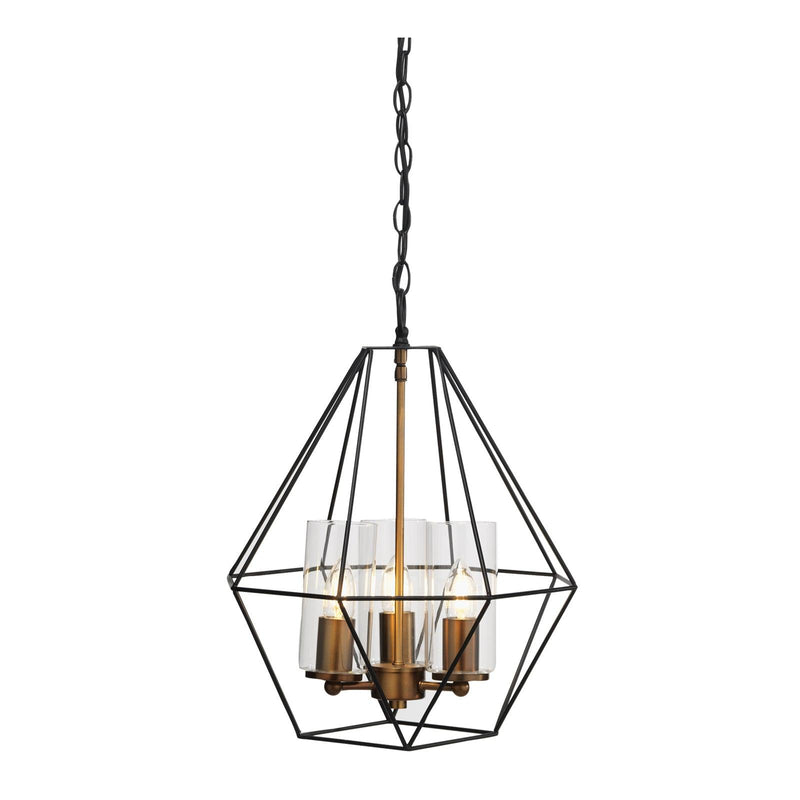 Wiltz Black & Antique Gold Conical Glass Pendant-Ceiling Pendant Lights-Oaks Lighting-1-Tiffany Lighting Direct