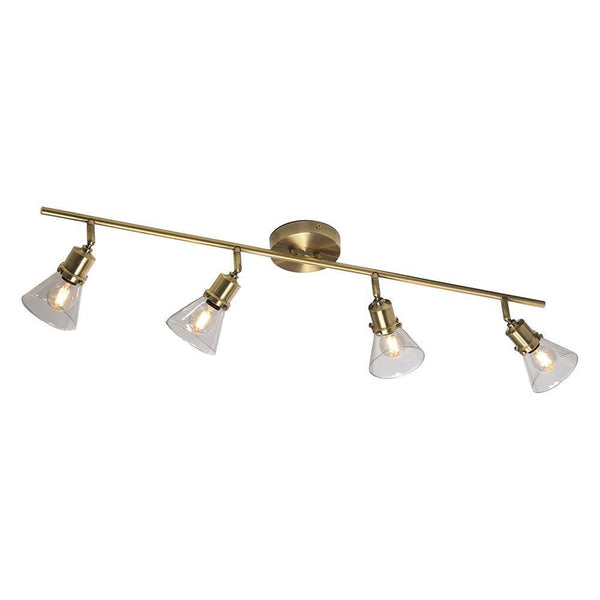 Buy Torne 4 Bar Antique Brass Glass Spot Light Adjustable Head