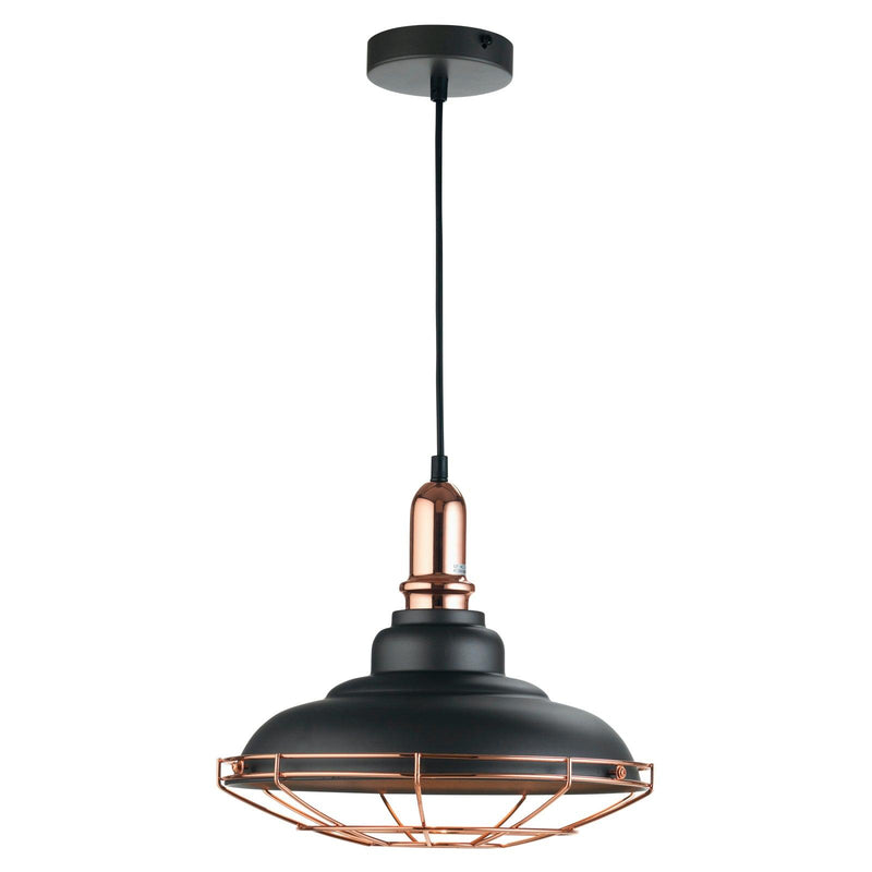 Oaks Lighting Ghent Black & Copper Ceiling Pendant-Ceiling Pendant Lights-Oaks Lighting-1-Tiffany Lighting Direct