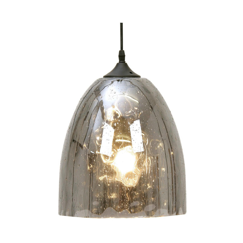 Oaks Lighting Oriata Smoked Glass Ceiling Pendant - 25cm-Ceiling Pendant Lights-Oaks Lighting-1-Tiffany Lighting Direct