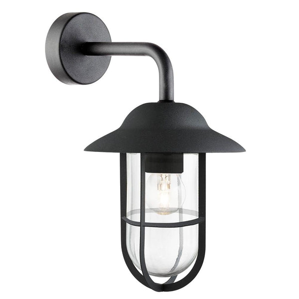 Toronto 1 Light Black Outdoor Wall light - Clear Glass