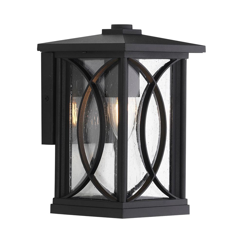 Buy Oaks Lighting Orton Large Black Outdoor Wall Light IP44