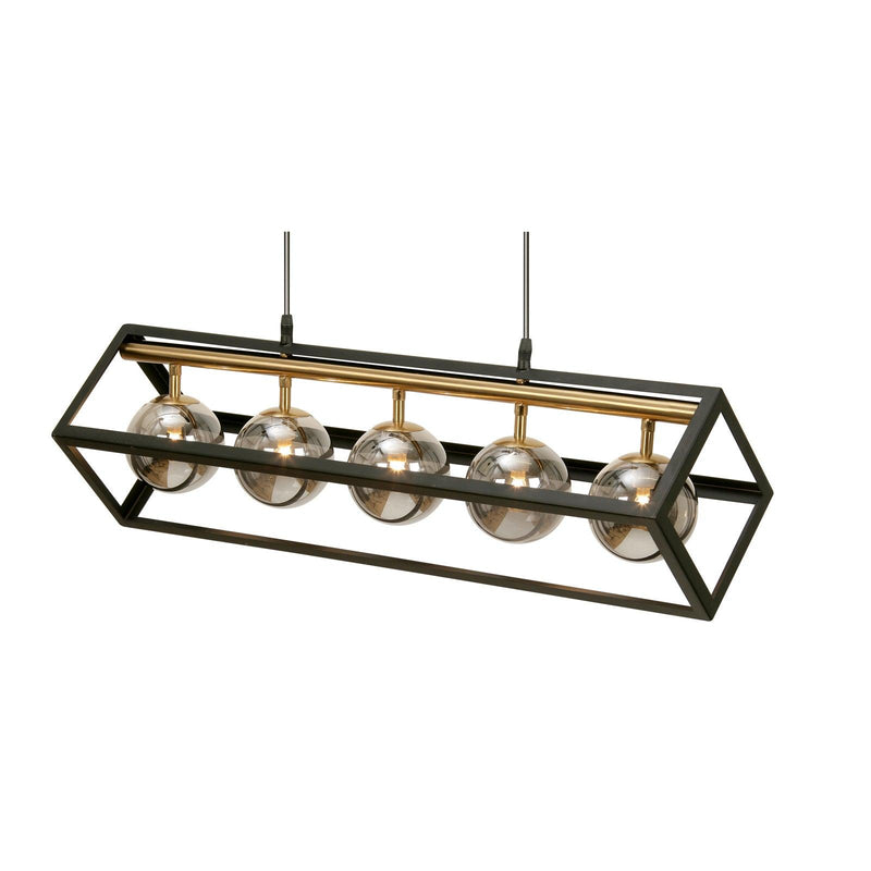 Oaks Lighting Tere 5 Light Gold & Black Ceiling Pendant-Ceiling Pendant Lights-Oaks Lighting-1-Tiffany Lighting Direct