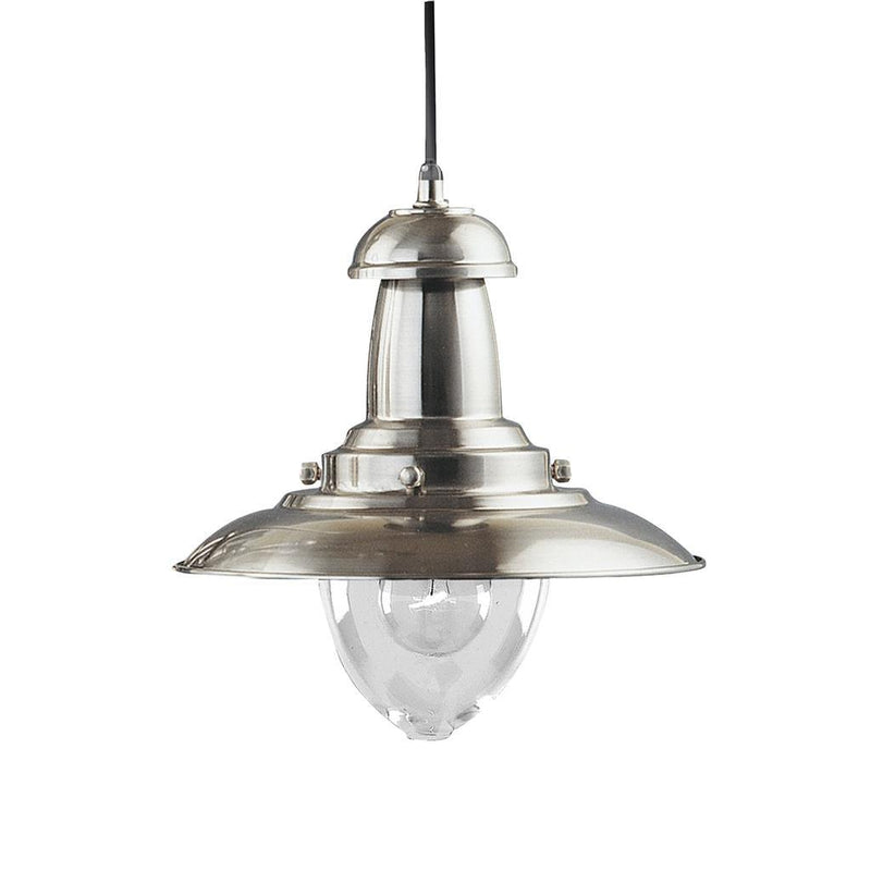 Searchlight Fisherman Ceiling Pendant - Satin Silver-Ceiling Pendant Lights-Searchlight Lighting-1-Tiffany Lighting Direct