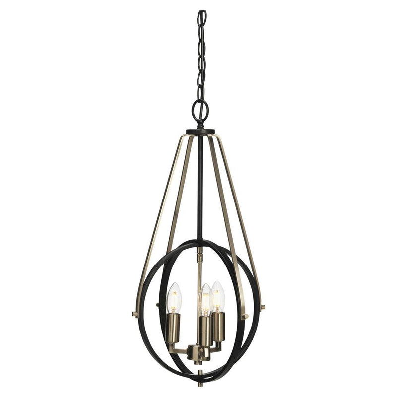 Oaks Lighting Mulgrave Black & Chrome Ceiling Pendant-Ceiling Pendant Lights-Oaks Lighting-1-Tiffany Lighting Direct