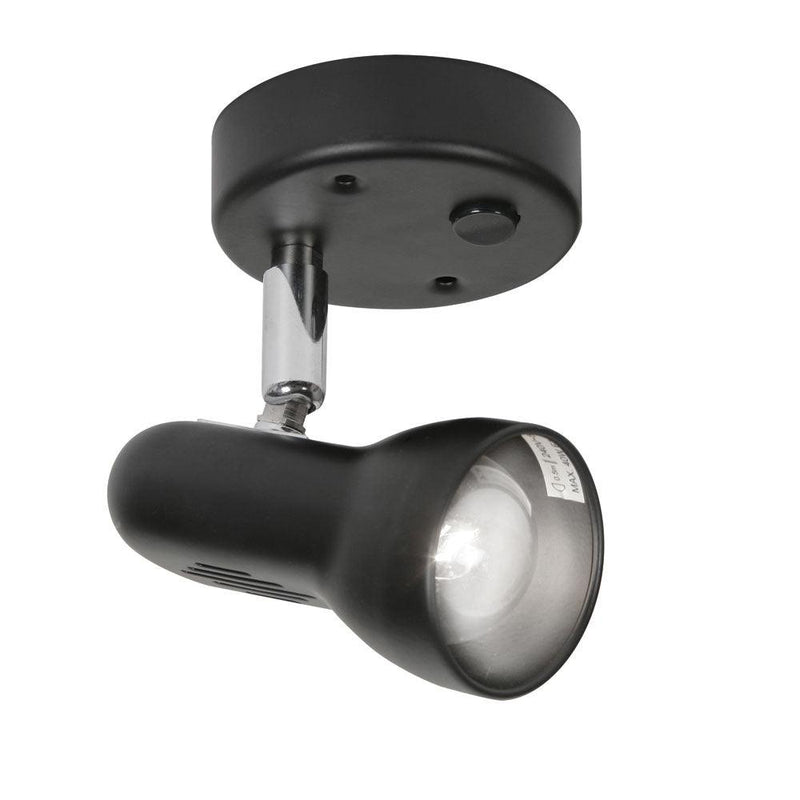 Tone Switched Black Single Spot - Adjustable Head