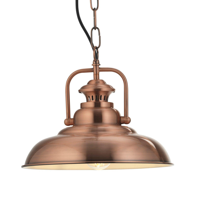 Oaks Lighting Sten Copper Ceiling Pendant - 32cm-Ceiling Pendant Lights-Oaks Lighting-1-Tiffany Lighting Direct