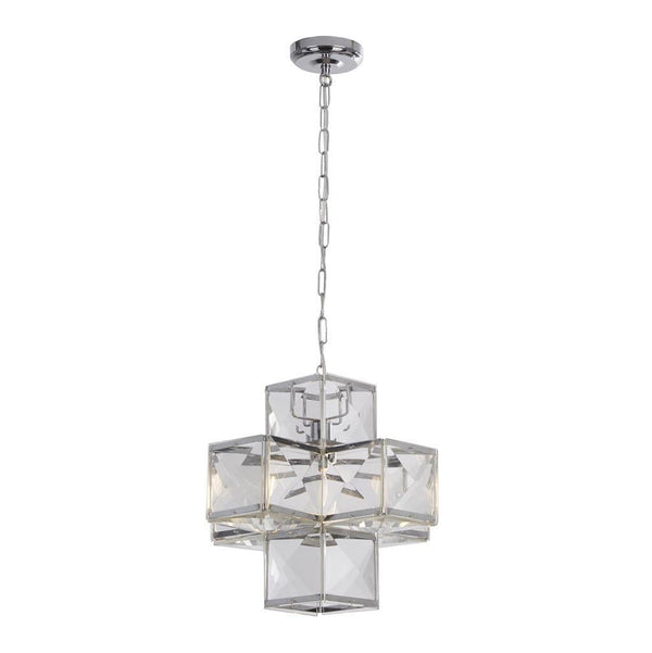 Searchlight Glacier 1 Light Chrome & Acrylic Ceiling Pendant-Ceiling Pendant Lights-Searchlight Lighting-1-Tiffany Lighting Direct