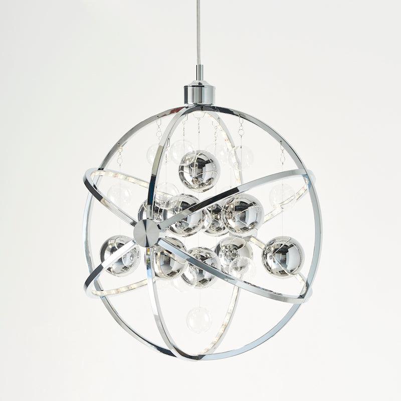 Traditional Ceiling Pendant Lights - Muni Chrome Plate With Clear & Chrome Glass Pendant Ceiling Light MUNI-CH off