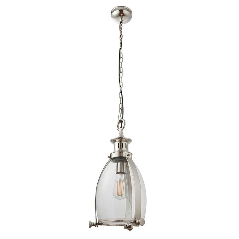 Storni 1 Light Nickel Pendant Ceiling Light Endon Lighting-Ceiling Pendant Lights-Endon Lighting-5-Tiffany Lighting Direct