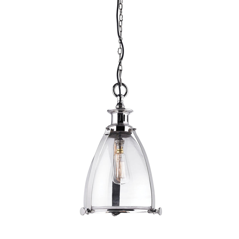 Endon Storni 1 Light Matt Nickel Pendant Ceiling Light-Ceiling Pendant Lights-Endon Lighting-1-Tiffany Lighting Direct