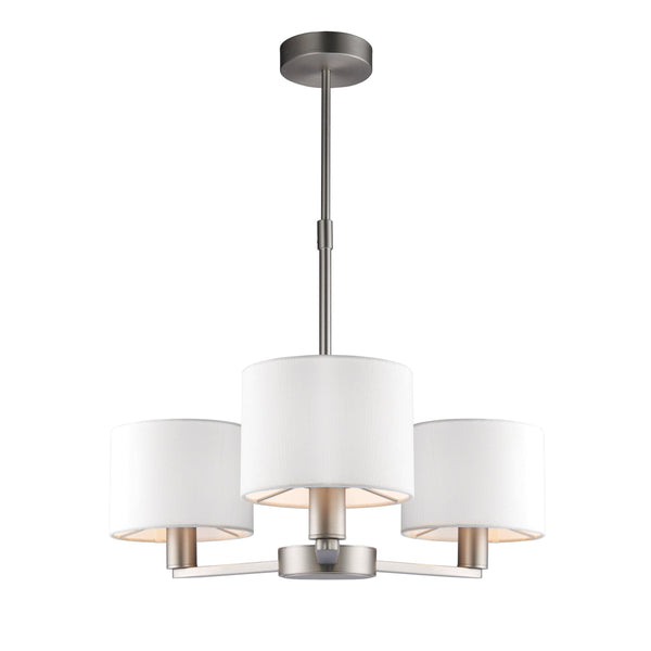 Endon Daley 3 Light Nickel Finish Ceiling Pendant-Ceiling Pendant Lights-Endon Lighting-1-Tiffany Lighting Direct