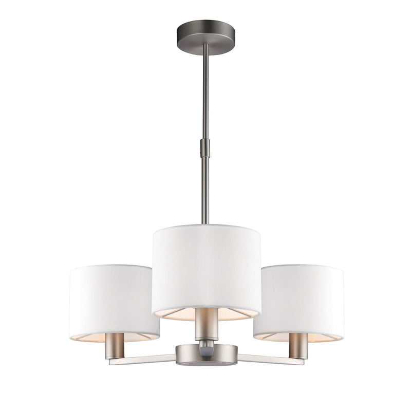 Endon Daley 3 Light Nickel Finish Ceiling Pendant-Ceiling Pendant Lights-Endon Lighting-1-Tiffany Lighting Direct