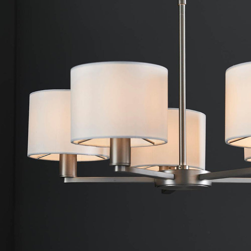 Endon Daley 5 Light Nickel Finish Ceiling Pendant-Ceiling Pendant Lights-Endon Lighting-8-Tiffany Lighting Direct