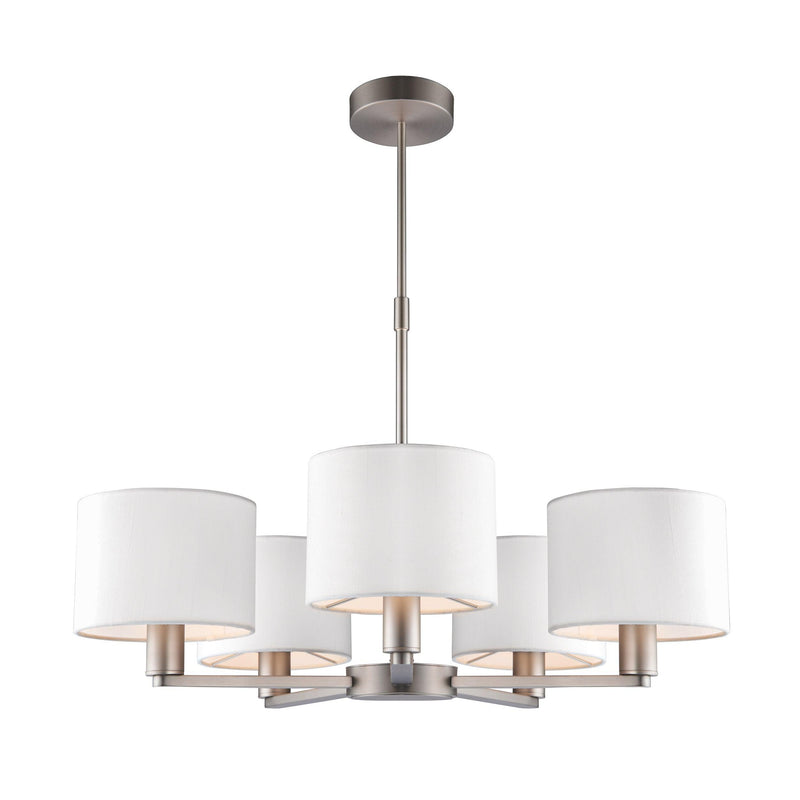 Endon Daley 5 Light Nickel Finish Ceiling Pendant-Ceiling Pendant Lights-Endon Lighting-2-Tiffany Lighting Direct