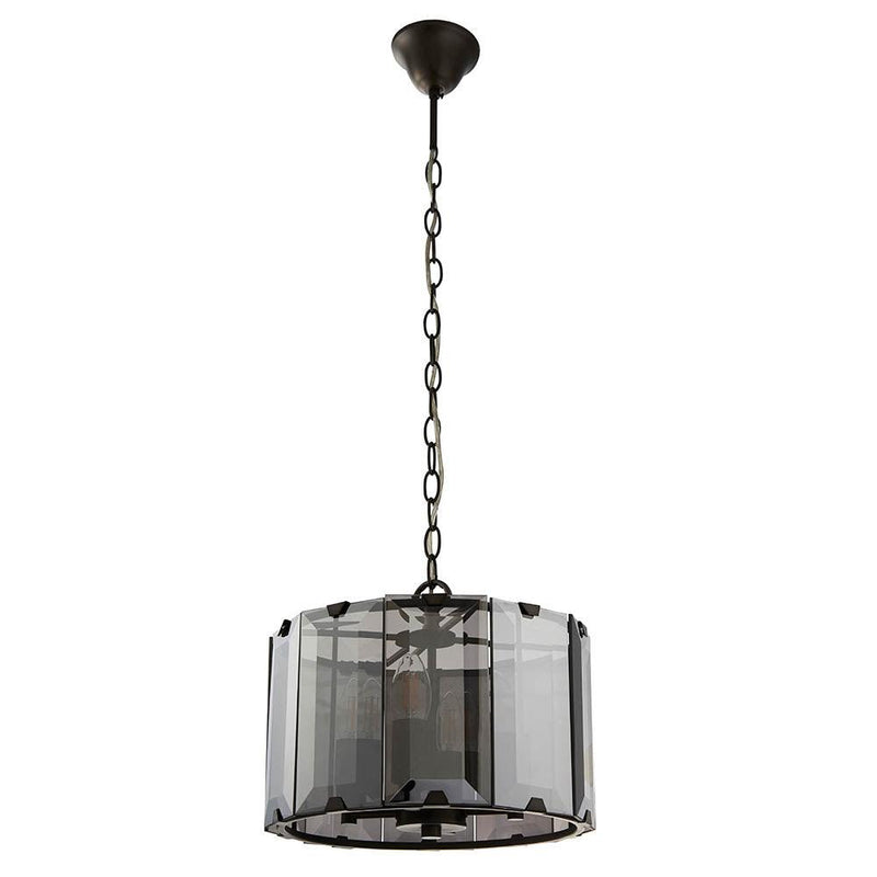 Endon Clooney 4 Light Smoke Glass Panel Ceiling Pendant-Ceiling Pendant Lights-Endon Lighting-10-Tiffany Lighting Direct