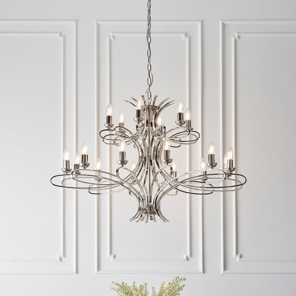 Penn 18 Light Polished Nickel Finish Chandelier-Interiors 1900-1-Tiffany Lighting Direct