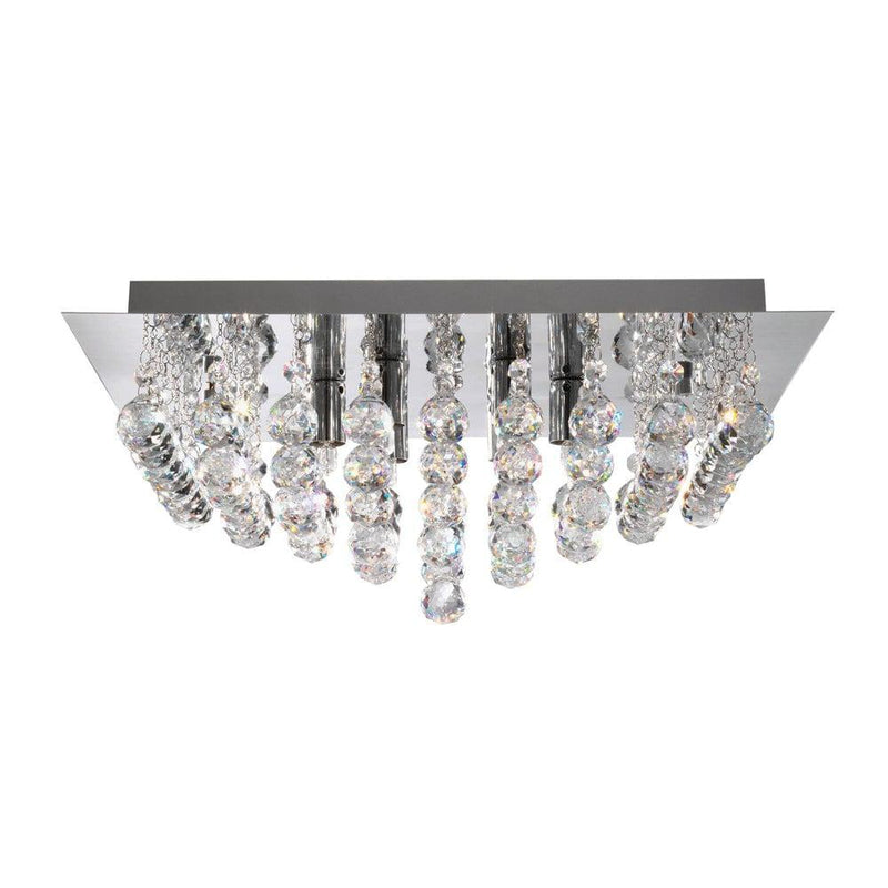 Hanna 8 Light Chrome & Crystal Ball Square Ceiling Flush Living room Image