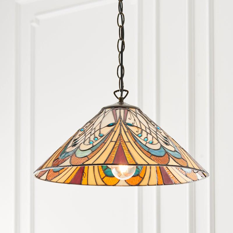 Hector Medium Tiffany Ceiling Light, single bulb fitting