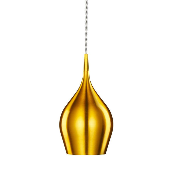 Vibrant 1 Light Metal Gold Pendant - Searchlight-Ceiling Pendant Lights-Searchlight Lighting-1-Tiffany Lighting Direct