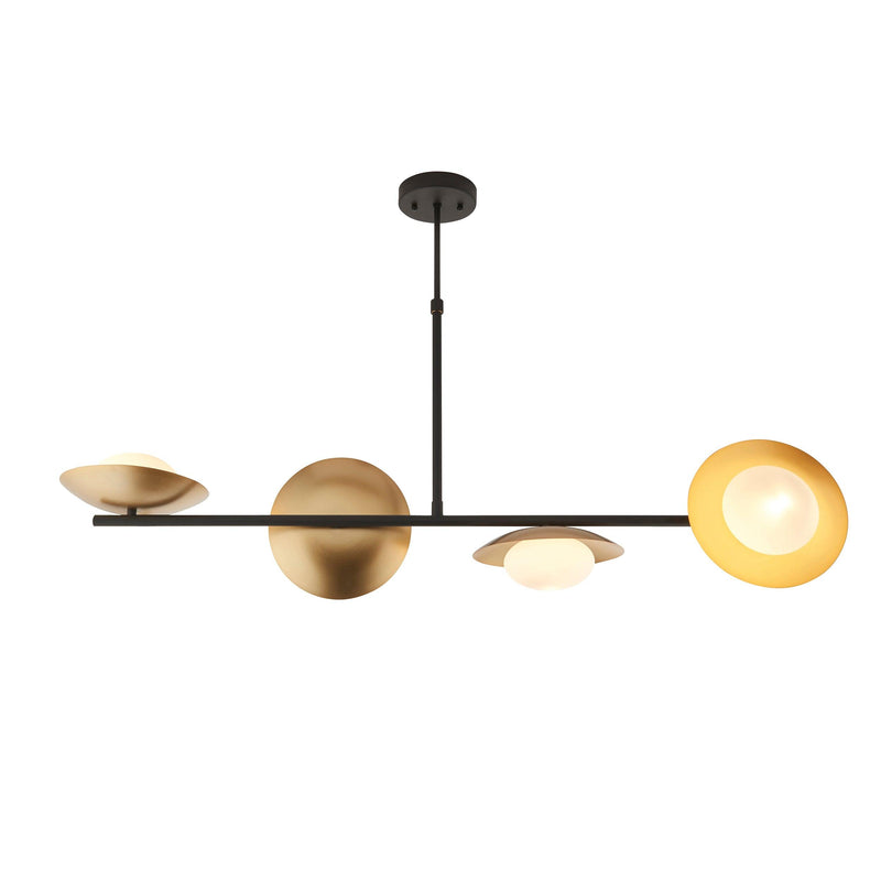 Carlton Large 4 Light Gold & Bronze Linear Ceiling Pendant-Ceiling Pendant Lights-Living Lights-1-Tiffany Lighting Direct