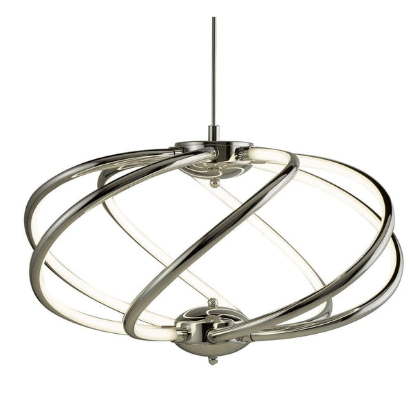 Searchlight Magic 7 Curved Arm LED Chrome Ceiling Pendant-Ceiling Pendant Lights-Searchlight Lighting-1-Tiffany Lighting Direct