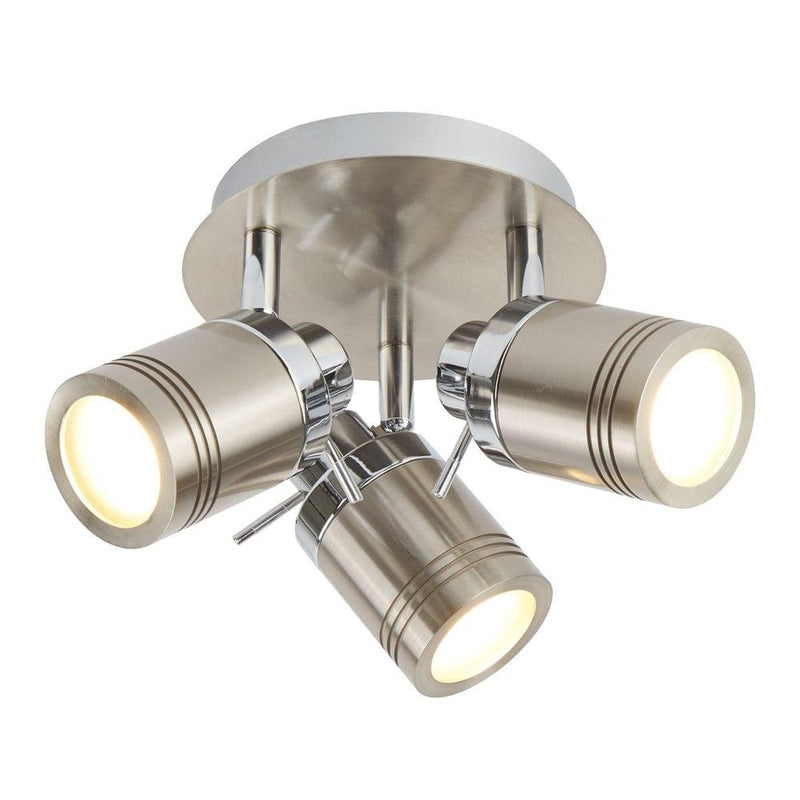 Samson 3 Light Silver Bathroom Adjustable Flush Spotlight