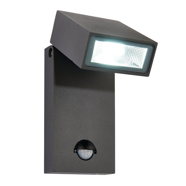 Morti PIR LED Grey Outdoor Wall Light IP44 10W