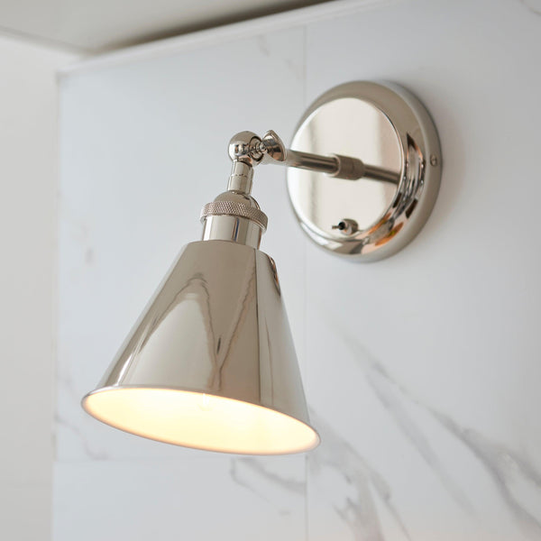 Hal Nickel Wall Light - Switched