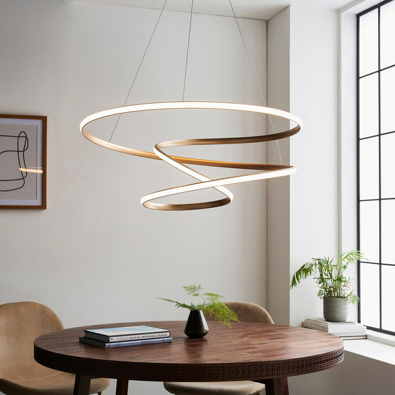 Helice Modern Spiral Gold LED Ceiling Pendant Light-Ceiling Pendant Lights-Living Lights-2-Tiffany Lighting Direct