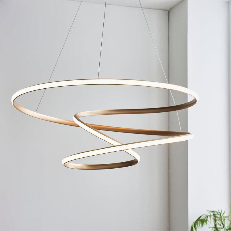 Helice Modern Spiral Gold LED Ceiling Pendant Light-Ceiling Pendant Lights-Living Lights-3-Tiffany Lighting Direct