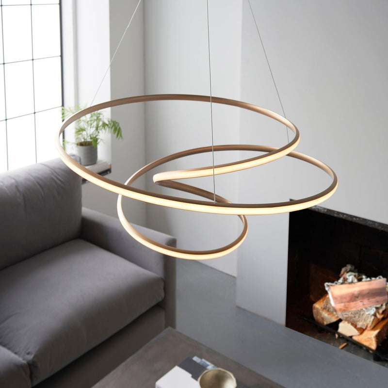 Helice Modern Spiral Gold LED Ceiling Pendant Light-Ceiling Pendant Lights-Living Lights-5-Tiffany Lighting Direct