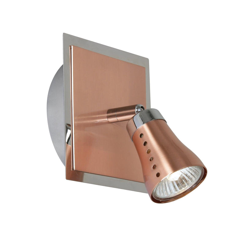 Milo Copper & Chrome Single Spot Light - Adjustable