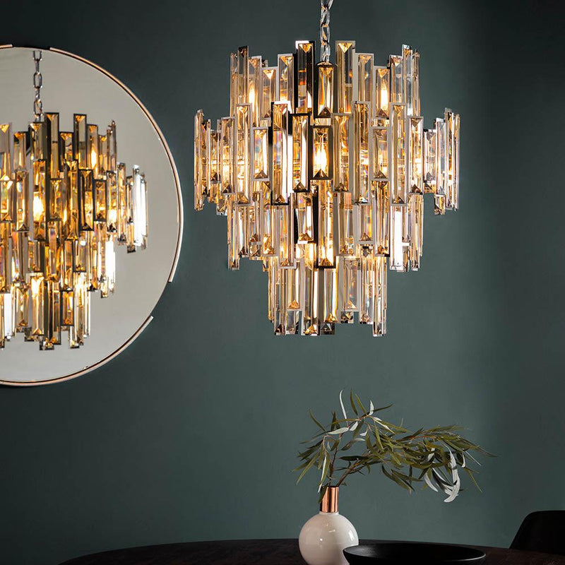 Endon Viviana 12 Light Tinted Champagne Crystal Chandelier-Endon Lighting-5-Tiffany Lighting Direct