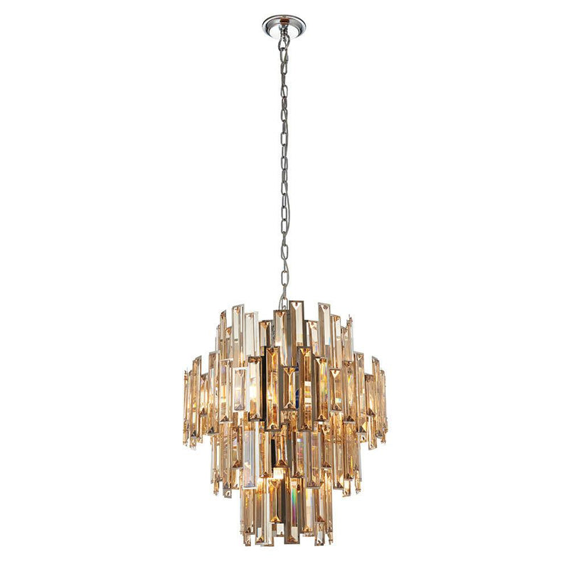 Endon Viviana 12 Light Tinted Champagne Crystal Chandelier-Endon Lighting-7-Tiffany Lighting Direct