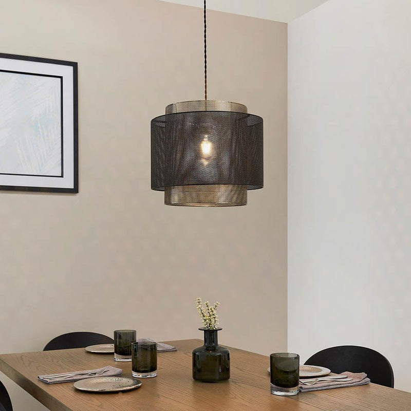 Endon Plexus 1 Brass Finish Light Pendant - Small