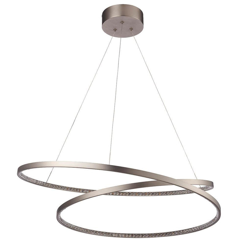 Endon Eternity 1 Light Nickel Finish Pendant Ceiling Light-Ceiling Pendant Lights-Endon Lighting-8-Tiffany Lighting Direct