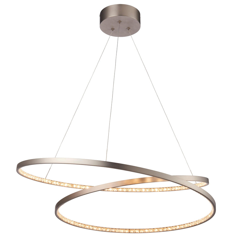 Endon Eternity 1 Light Nickel Finish Pendant Ceiling Light-Ceiling Pendant Lights-Endon Lighting-2-Tiffany Lighting Direct