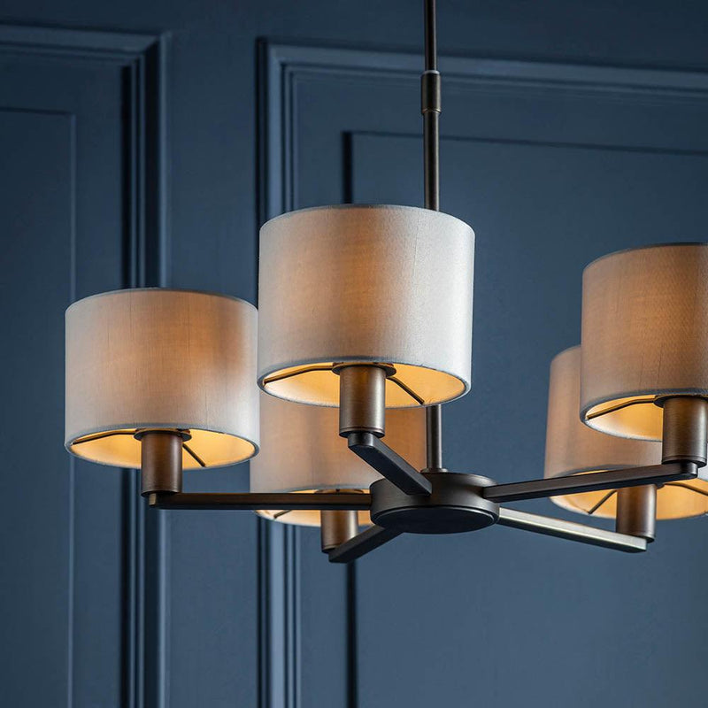 Endon Daley 5 Light Bronze Finish Pendant Ceiling Light-Ceiling Pendant Lights-Endon Lighting-6-Tiffany Lighting Direct